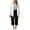 White, variant on Women's 2 Piece Casual Set Textured Button Shirts and Black High Waist Capris, Loose Fitting Outfits for Beach Vacation Daily Wear Green M