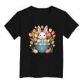 thumbnail image 4 of LUOGENLI T-shirts Easter Children's Cute Rabbit Easter Egg Casual T Shirt Cute Easter Tops for Girls 8-9 Black 90, 4 of 4