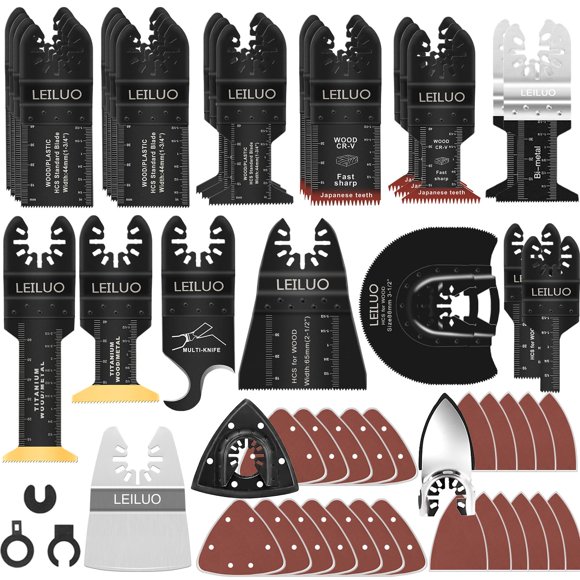 Kits de cuchillas multiherramienta LEILUO, 134 piezas, herramienta oscilante