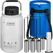 VEVOR 10L Liquid Nitrogen Container Aluminum Alloy Liquid Nitrogen Tank Static Cryogenic Container Liquid Nitrogen Container with 6 Canisters and Carry Bag