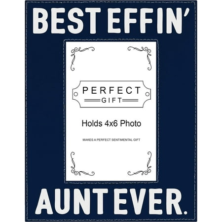 Image of Best Aunt Ever Photo Frame Best Effin Aunt Ever Gifts 4X6 Leatherette Photo Frame Navy