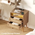 thumbnail image 3 of Conate Rattan Nightstand (Set of 2) with USB and 2 Drawers, for Bedroom, Living Room, 3 of 9