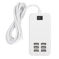 thumbnail image 2 of Estación De Carga Multi USB Para Múltiples Dispositivos, Concentrador De Carga Rápida USB De 6 Puertos Y 30 W - Adaptador De Cargador USB Multipuerto Para Teléfonos, 2 of 7