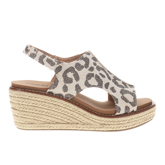 Corkys Womens K Bye Leopard Espadrille Wedge Casual Shoes