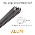 thumbnail image 3 of J.LUMI RAL3002 Track Light Rails, Halo Single Circuit System, 3 ft per Rail, 2 Tracks per Pack (Total 6 ft Run), Black, 3 of 4