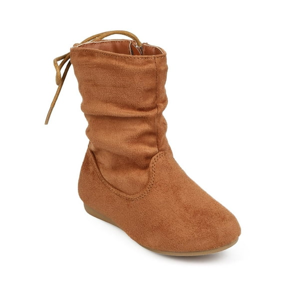 New Girl Link Selena-51K Suede Round Toe Lace up Back Flat Slouch Boot 9 - 4