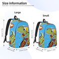 thumbnail image 4 of Daiia Dinosaur Riding a Motorcycle Vintage Canvas Backpack for Men and Women ,Hiking Backpack,Travel Laptop Bag for School,Large Capacity Backpack, 4 of 8