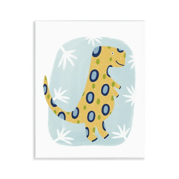 Stupell Industries T-Rex with Leaves Animals & Insects Painting Unframed Art Print Wall Art, 11 x 14