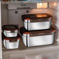 thumbnail image 2 of 304 Stainless Steel Kitchen Fresh-Keeping Box Bento Lunch Box Portable Sealed Food Storage Containers for Work Picnic Tableware 1900ml, 2 of 6