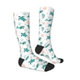 thumbnail image 3 of Fotbe Turtles And Seahorses print Women's Men's Novelty Crew Socks Cotton Socks Knee High Socks for Walking,Running,Nurses,Pregnancy, 3 of 8