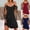 Black, variant on HAIJIE Women’s Glitter Cold Shoulder Dress, Sheer Mesh Long Sleeves, Chain Straps, V-Neck, Assorted Solid Colors (Black,L)
