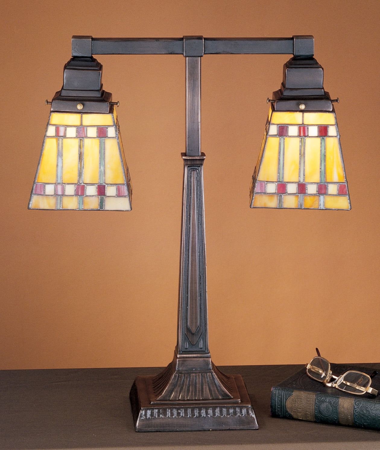 Meyda Tiffany 24286 Vintage Craftsman Mission Table Lamp From The Prairie Corn Walmart Com Walmart Com