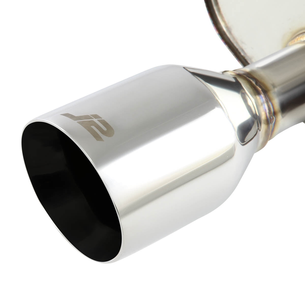 J2 Engineering J2-CBE-OS-039 J2 Engineering J2CBEOS039 4" Rolled Tip Catback Exhaust System for 10-15 Prius 11 12 13 14
