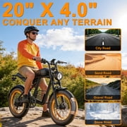 Electric Bike for Adults, 750W Peak 1500W Motor,Max 35MPH & 60Mile, 20x4 Fat Tire, E Mountain Bike, 48V/18.9AH Battery,UL2849,Fit for 18+