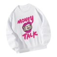 thumbnail image 1 of Sudadera de mujer Sudadera con cuello redondo Camisa estampada de moda blanca Jersey de manga larga Tops de manga larga para salir de compras , S S Yinane Camisa de entrenamiento, 1 of 8