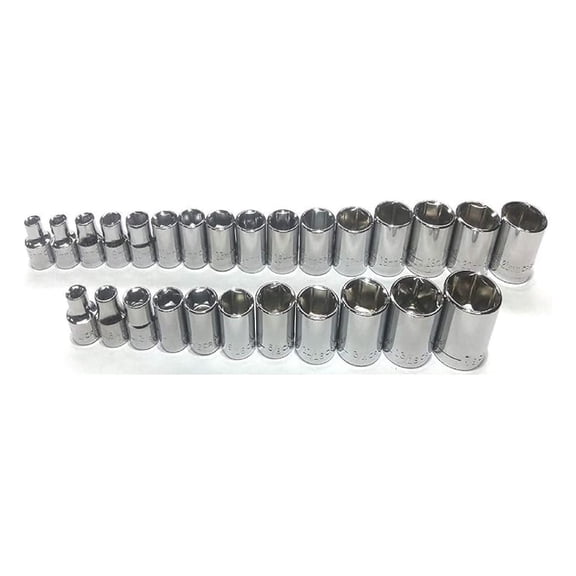 New 27 Pc Sae Standard & Metric 3/8" Drive 6 Point Socket Set