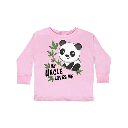 

Inktastic My Uncle Loves Me- cute panda Gift Toddler Boy or Toddler Girl Long Sleeve T-Shirt
