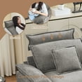 thumbnail image 4 of DOMICARE 103'' Cloud Modern L-Shaped 3-Seater Couch with Removable Headrest & Ottoman, Modular Oversized Chenille Sectional Sofa with Armrests for Living Room, Light Grey, 4 of 10