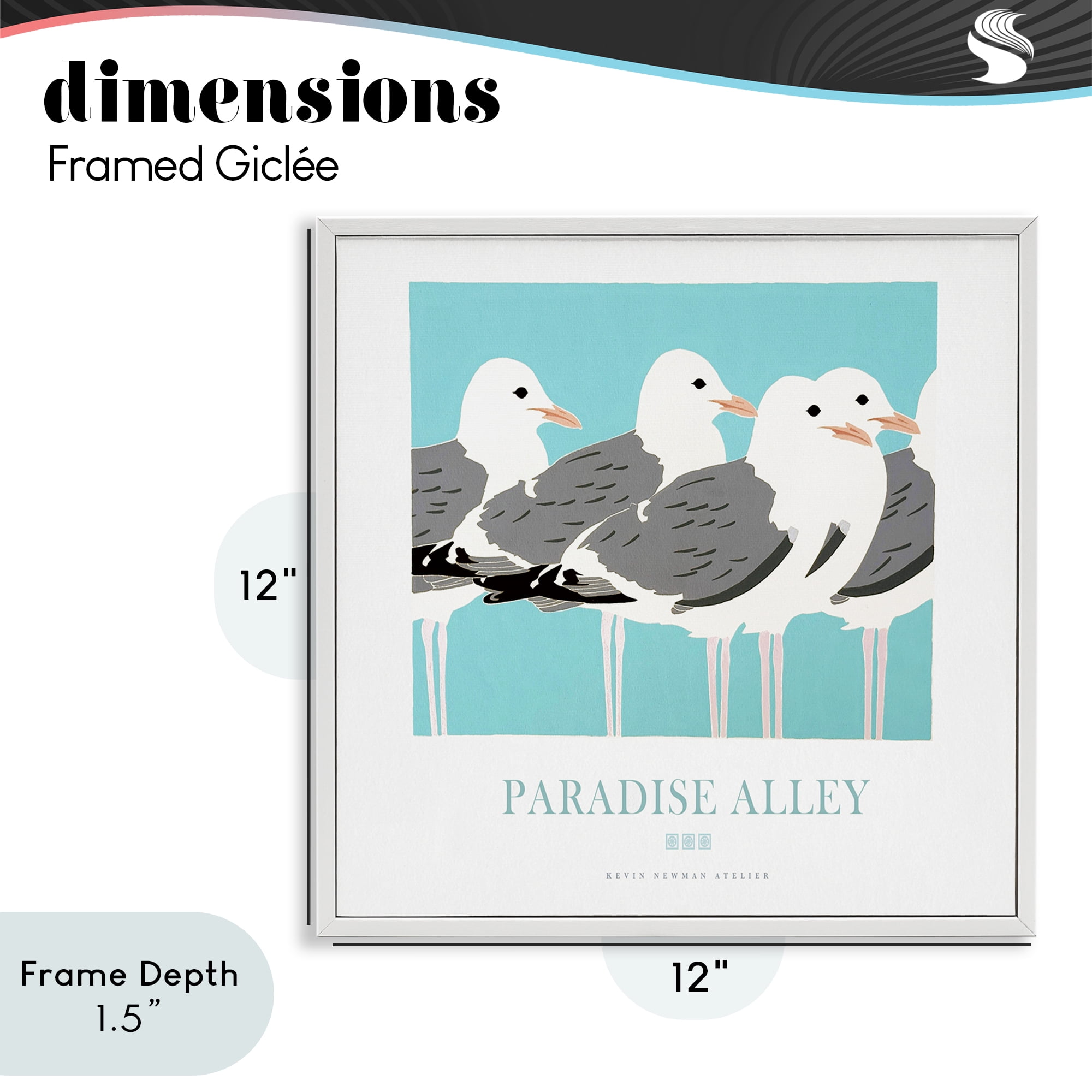 Stupell Industries Paradise Alley Seagull Gathering White Framed Giclee Art, design by Jadei Graphics