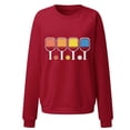 thumbnail image 4 of DPTALR T-Shirt à Manches Longues pour Femmes à Col Rond Imprimé Blouse Ample Chandails Sans Capuche, 4 of 4