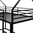 thumbnail image 5 of Bellemave Metal House Bunk Bed, Twin Over Twin Low Bunk Bed with Ladder, Twin Floor Bunk Bed Frame for Teen (Black), 5 of 11