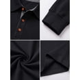 thumbnail image 2 of JWD Mens Long Sleeve Polo Shirt Classic Collared Button Pullover Casual Regular Fit Soft Lightweight Knit Top Black S, 2 of 9