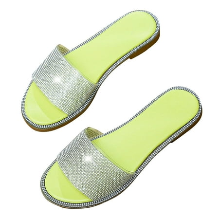 

Quinlirra Sandals Women Bright Diamond Casual Outdoor Travel Flip Flop Beach Shoes Birthday Gifts for Women