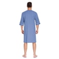 thumbnail image 5 of EA'S SECRET Mens Robes 100% Cotton Kimono House Coat Summer Zipper Short Bathrobes Soft Sleepwear with Pockets(Blue,L), 5 of 7