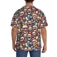thumbnail image 3 of Sikiie rock record music Skull Men's Wrinkle Free Untucked Cuban Shirt Business Casual Button Down Shirts Short Sleeve Shirt3X-Large, 3 of 5