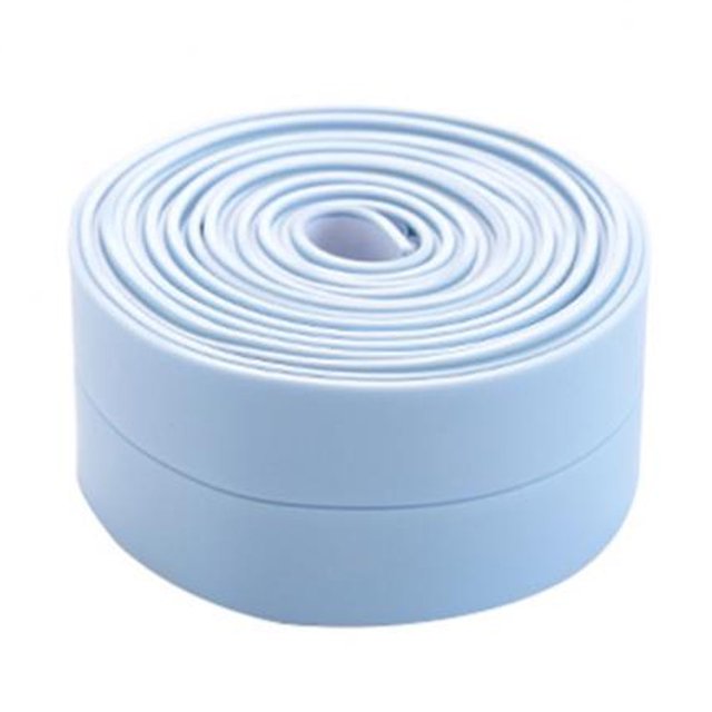 Cinta de sellado de pared a prueba de moho, adhesivo impermeable, pegatina de costura para cocina y baño (azul)