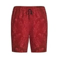 thumbnail image 4 of Fotbe Vintage Burgundy Pajama Shorts for Men, Men's Pajama Bottoms, Sleepwear,Short Pajama Pants-Large, 4 of 9