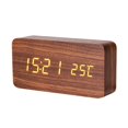 thumbnail image 3 of Digital Alarm Clock, Wooden Clock with LED Display, 3 Alarm Settings, Temperature, Time & Date, Decor Digital Clock for Bedroom & Bedside, 3 of 8