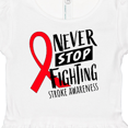 thumbnail image 4 of Inktastic Never Stop Fighting Stroke Awareness Red Ribbon Girls Baby Dress, 4 of 5