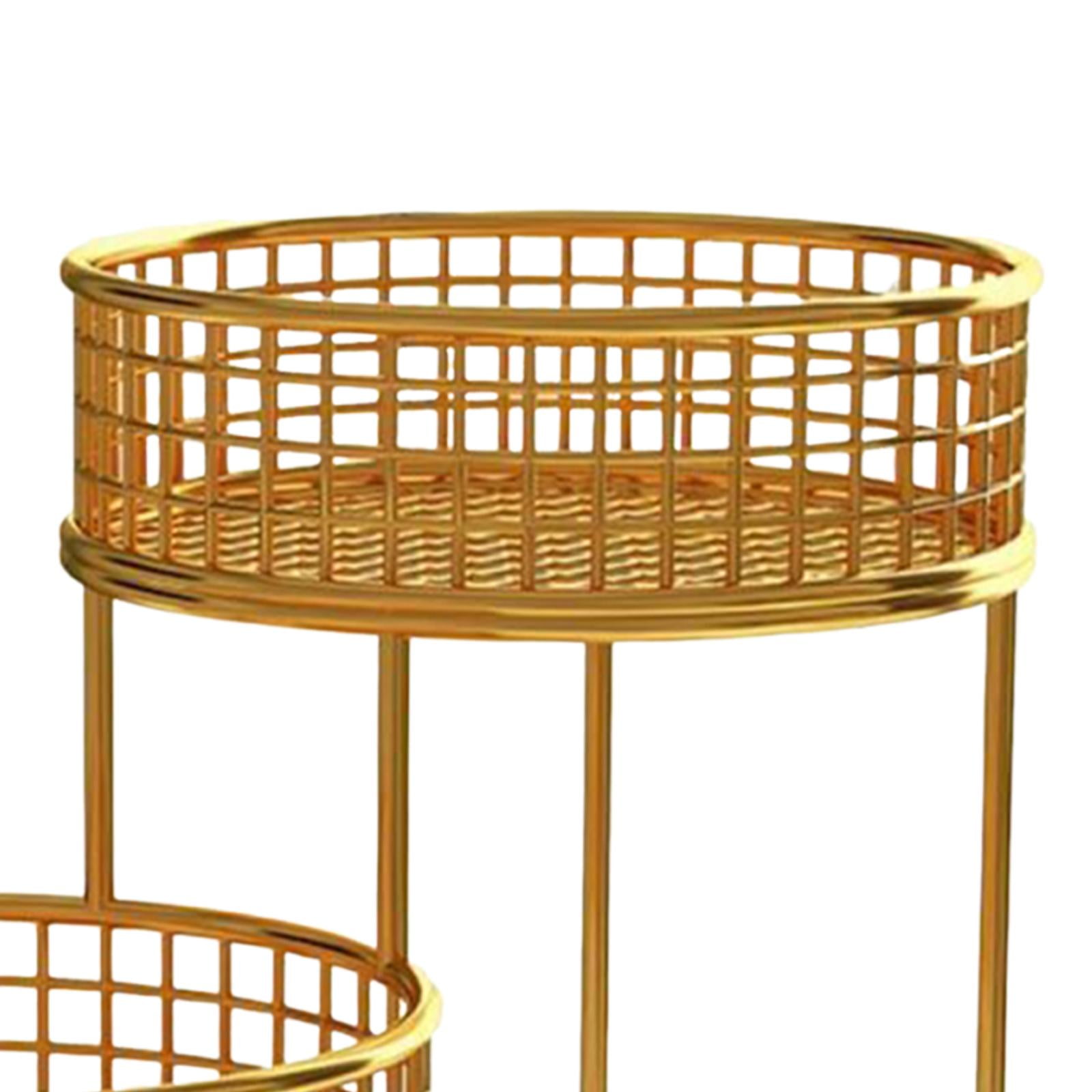 Baoblaze Metal Fruit Basket Serving Stand Wrought Iron Fruit Stand Large Capacity Counter Space Saver Fruits Stand Holder Serving Bowl gold