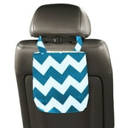 Auto Trash Bag - Aqua Chevron