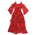 thumbnail image 2 of Vestido acampanado con hombros descubiertos bar III para mujer Rojo Pequeño, 2 of 2