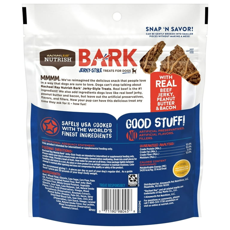 Rachael Ray Nutrish Bark Jerky Style Dog Treats With Real Beef