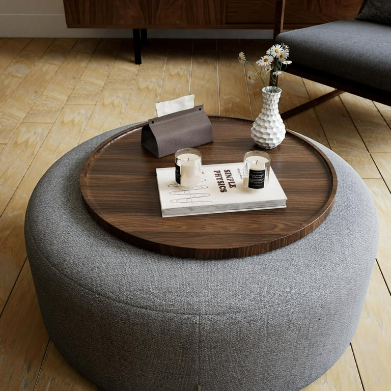 Large Ottoman Serving Tray: Round Wooden Trays 18