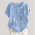 thumbnail image 2 of LYXSSBYX Clearance Plus Size Womens Shirts Women's Summer Casual Short Sleeve Printing Loose Shirt Tops, 2 of 5