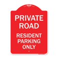 thumbnail image 1 of SignMission A-DES-RW-1824-23043 18 x 24 in. Signe de la Série Designer - Signe de Stationnement Réservé Route Privée - Stationnement Résident Seulement&44; Rouge & Blanc, 1 of 1