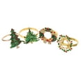 thumbnail image 3 of Viveous Christmas Rhinestone Napkin Holder Rings: 4Pcs Xmas Tree Wreath Deer Shape Serviette Rings Napkin Holder Holiday Xmas Table Centerpiece, 3 of 10