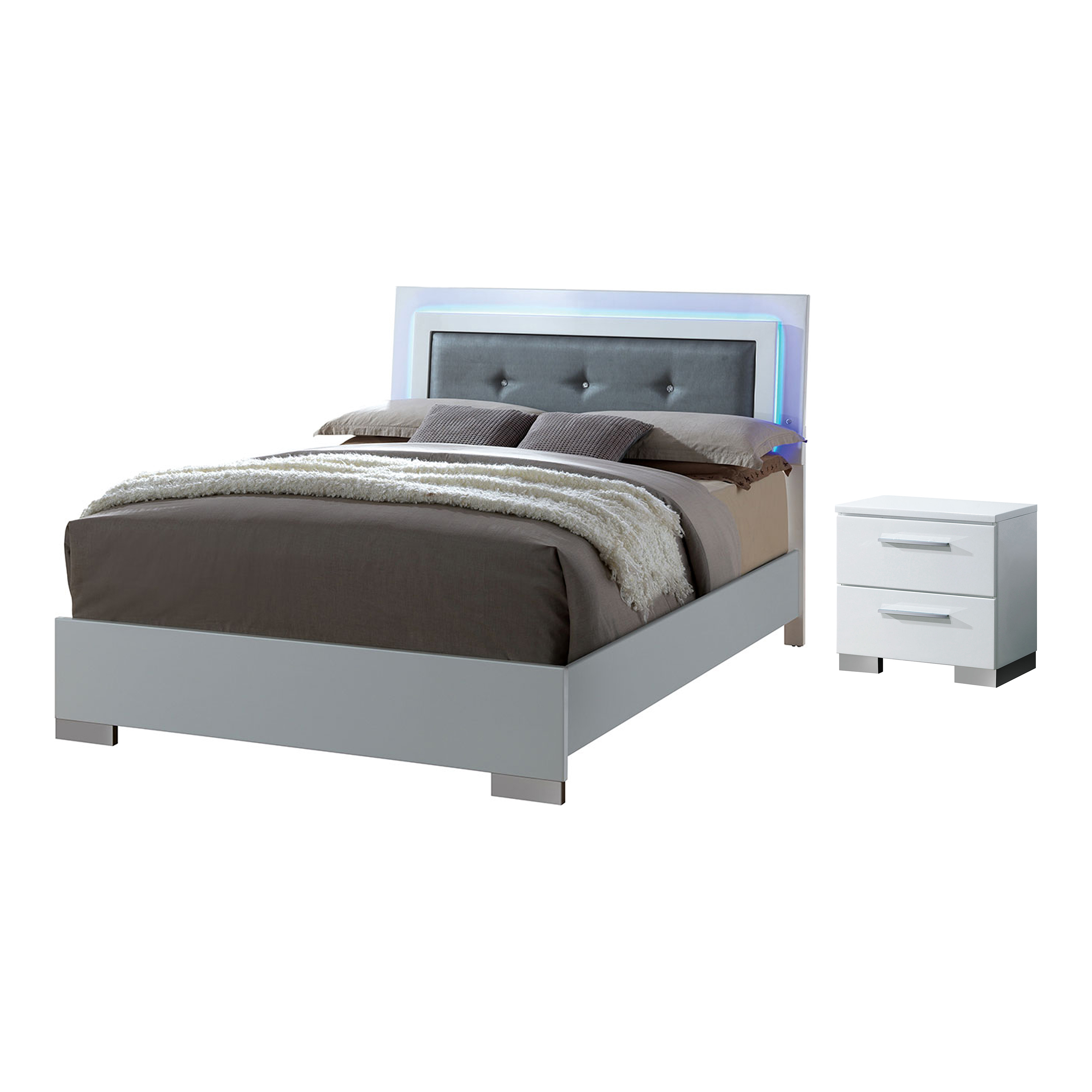 Furniture of America Acrysta Wood White Full 2-Piece Kids Bedroom Set