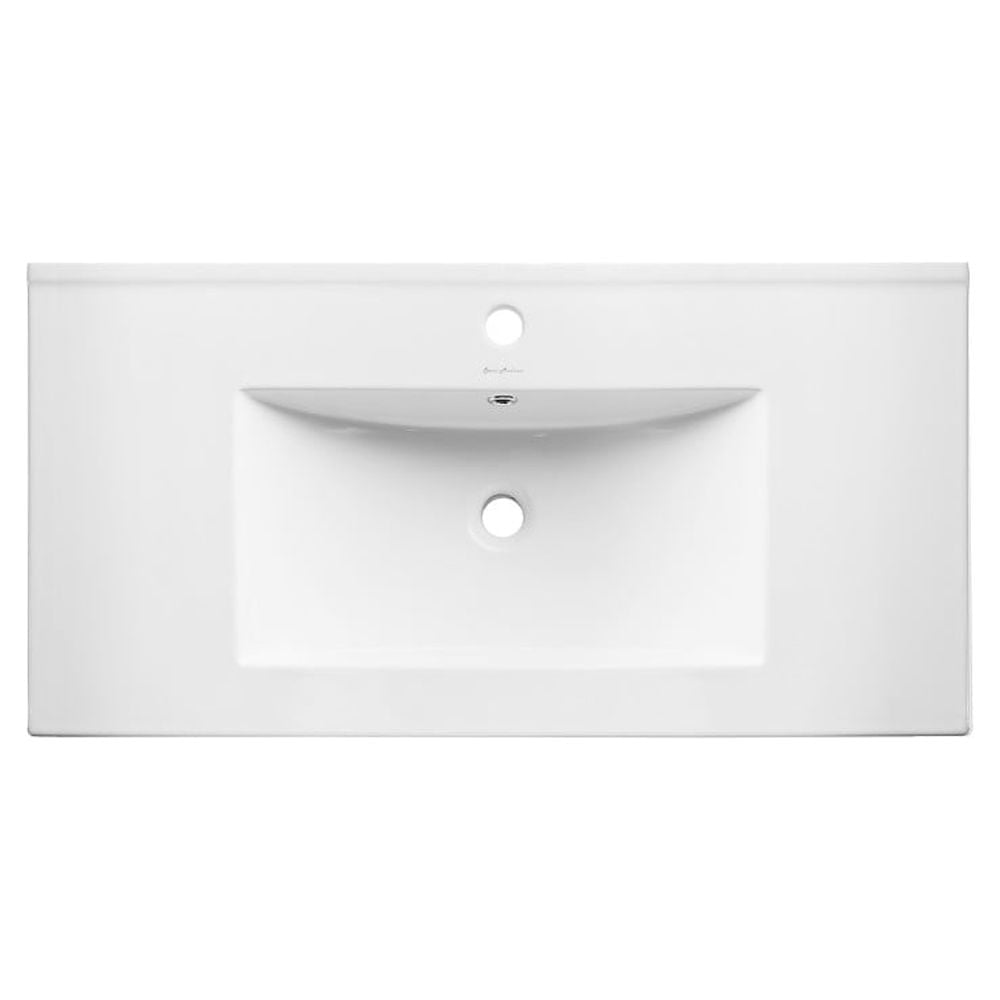 Pierre 30 Single, Open Shelf, Matte Black Metal Frame Bathroom Vanity