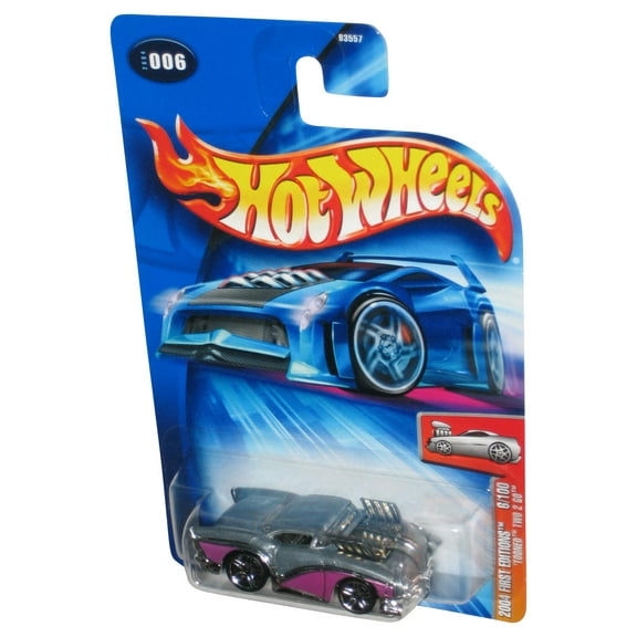 Hot Wheels 2004 First Editions 6/100 (2004) Silver & Purple Tooned Two 2 Go Toy Car #006