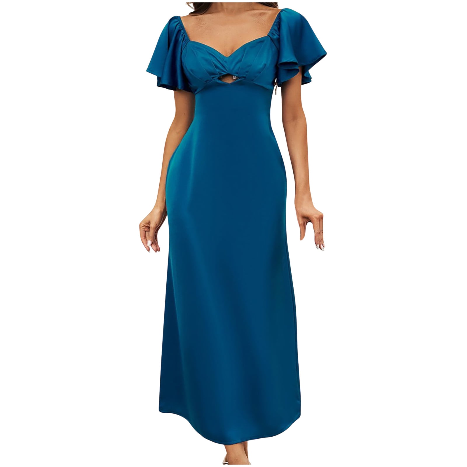 Robe Longue Décontractée d'Été pour Femmes Légère Douce Polyester