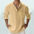thumbnail image 5 of Caqnni Long Sleeve Henley Shirt for Men --Fitted Mens Henley Shirt--Gifts for Men (Khaki,S), 5 of 5