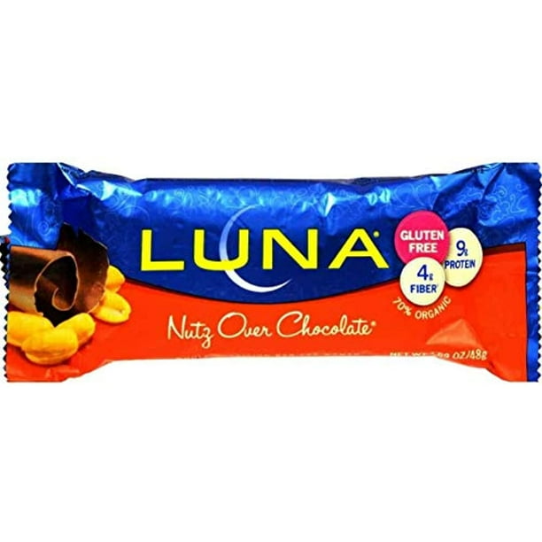 Luna Organic Nutz Over Chocolate Nutrition Bar, 1.69 Ounce (Case Of 15