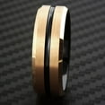 thumbnail image 5 of Tungsten Carbide Rings for Men Wedding Bands for Him 6mm Brushed Rose Gold Plated Black Stripe, 5 of 5