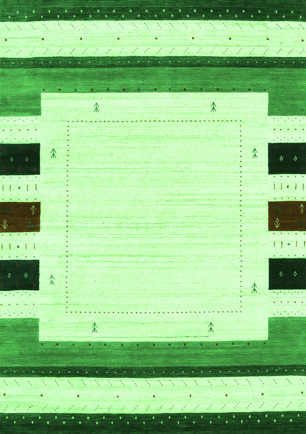Ahgly Company Indoor Rectangle Solid Green Modern Area Rugs, 2' x 3 ...