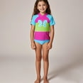 thumbnail image 2 of Toddler Girls Swimsuits Quick Drying Cartoon Cute A Piece Swim Shirts and Rash Guards Size 1-2T, 2 of 6